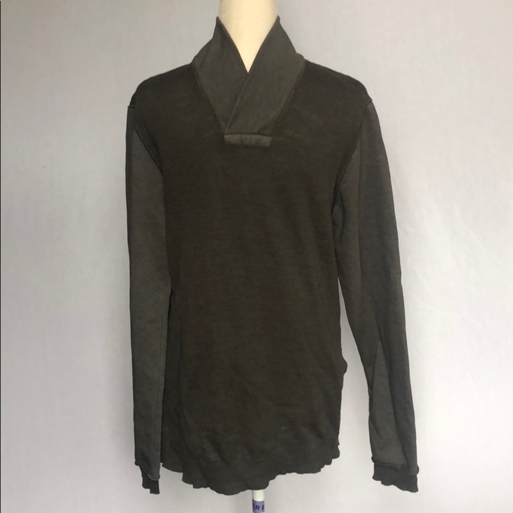 John Varvatos cotton/linen shawl neck sweater.Sz L